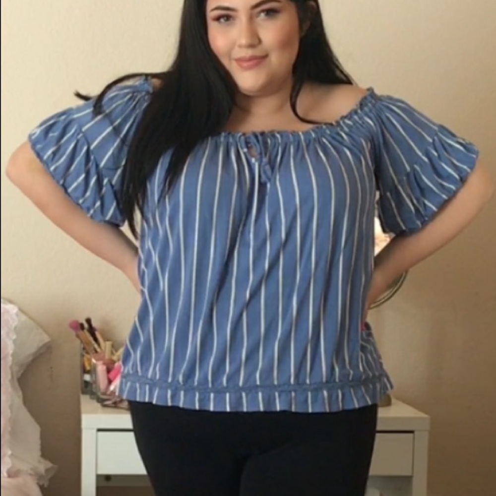 Plus size stripped top